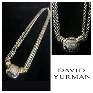 ❤️DAVID YURMAN DOUBLE WHEAT PAVE DIAMOND NECKLACE